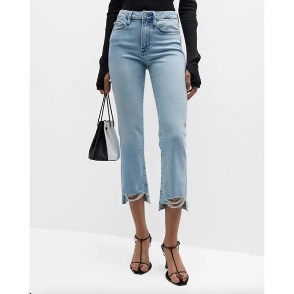 Frame Denim Le Crop Mini Mid Rise Bootcut Jeans Yorba Chew Womens Size 26 - Picture 1 of 12